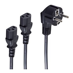 shiverpeaks BASIC-S Câble d'alimentation Y, noir, 1,8 m