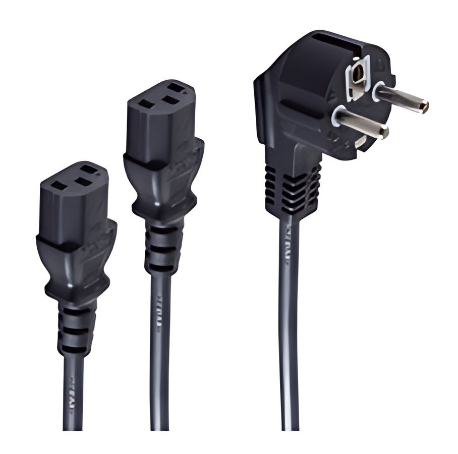 shiverpeaks BASIC-S Câble d'alimentation Y, noir, 1,8 m