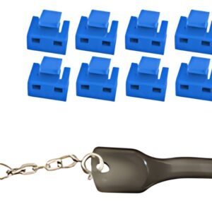 shiverpeaks Bloqueur de port RJ45 avec clé, bleu