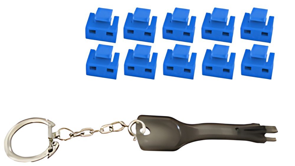 shiverpeaks Bloqueur de port RJ45 avec clé, bleu