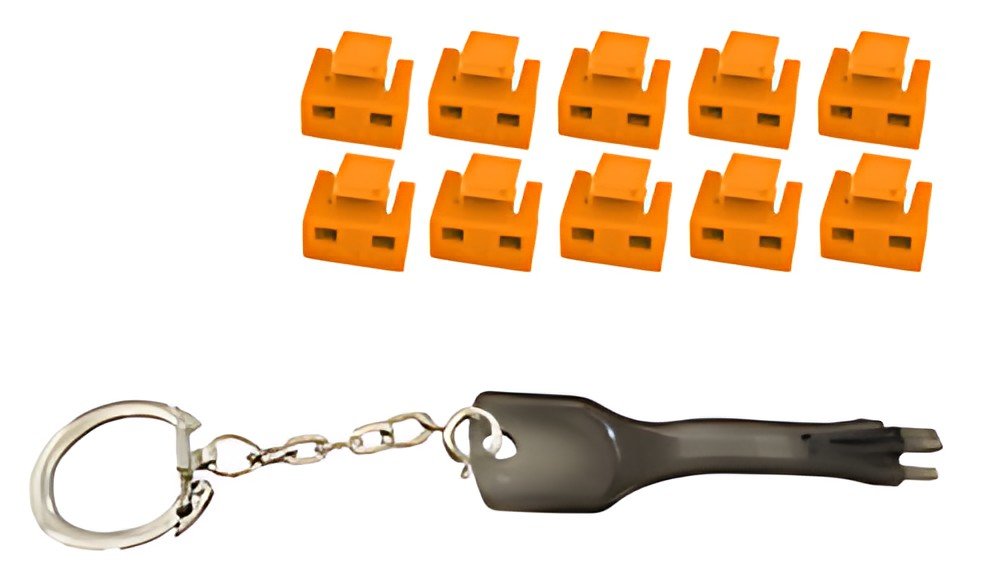 shiverpeaks Bloqueur de port RJ45 avec clé, orange