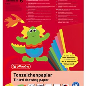 herlitz Bloc de papier à dessin teinté, 230 x 330 mm