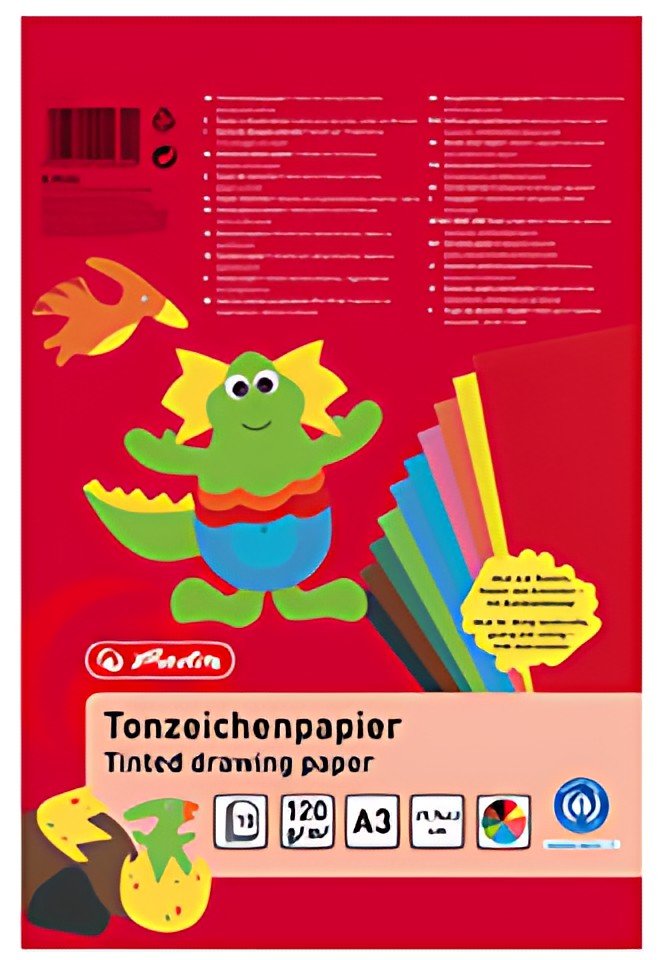 herlitz Bloc de papier à dessin teinté, 230 x 330 mm