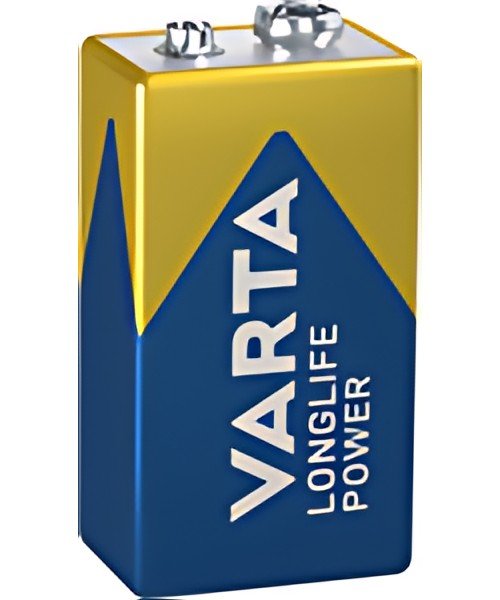 VARTA Pile alcaline Longlife Power, E-Bloc (9V/6LR61)