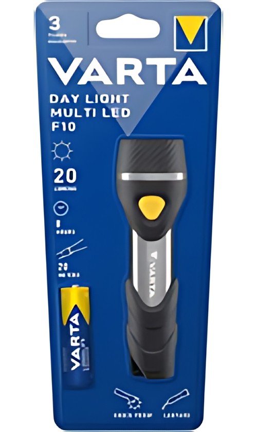 VARTA Lampe de poche "Day Light" Multi LED F10, avec piles