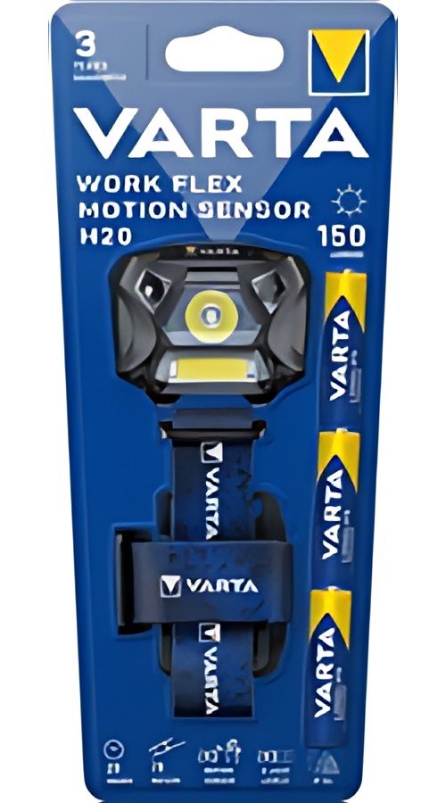 VARTA Lampe frontale "Work Flex Motion Sensor H20", 3x AAA