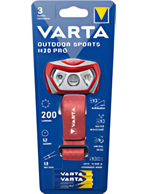 VARTA Lampe frontale LED "Outdoor Sports H20 Pro",rouge/gris