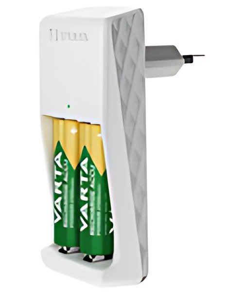 VARTA Chargeur Mini Charger, équipé de AA, blanc