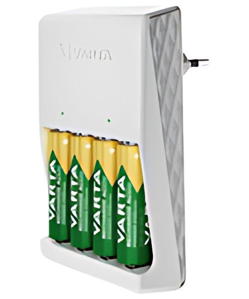 VARTA Chargeur Plug Charger, équipé de AA, blanc
