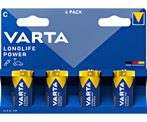 VARTA Pile alcaline Longlife Power, Baby (C), 4 pièces