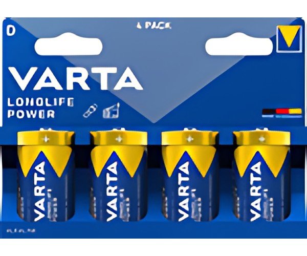 VARTA Pile alcaline Longlife Power, Mono (D/LR20), par 4