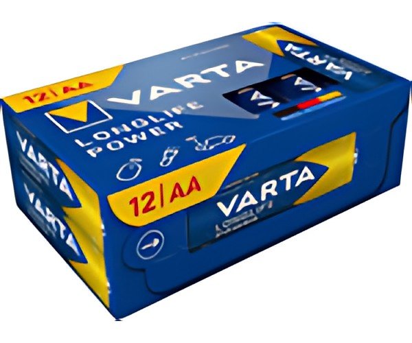 VARTA Pile alcaline Longlife Power, Mignon (AA), 12 pièces