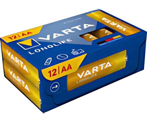 VARTA Pile alcaline Longlife, Mignon (AA), 12 pièces