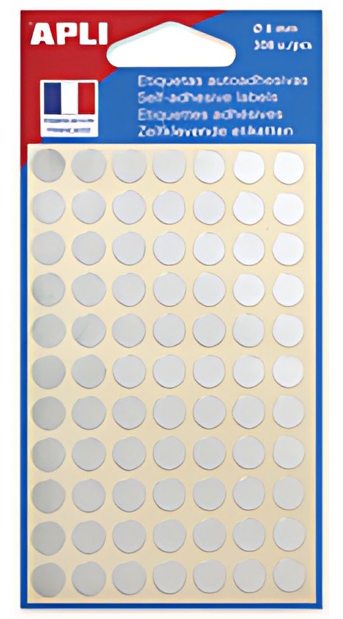 APLI Pastille de signalisation, diamètre: 8 mm, argent