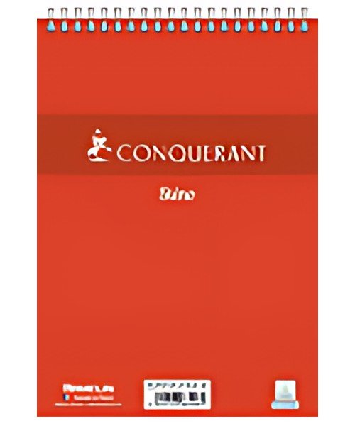 CONQUERANT SEPT Bloc sténo à spirale, A5, ligné