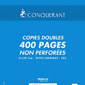 CONQUERANT SEPT Copies doubles, A4, quadrillé, sans marge
