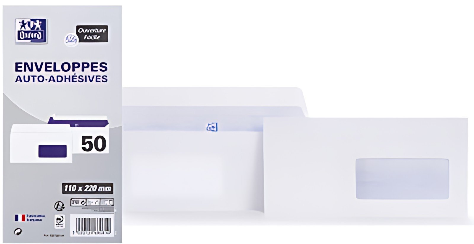 Oxford Enveloppes, DL, 110 x 220 mm, 80 g, auto-adhésives