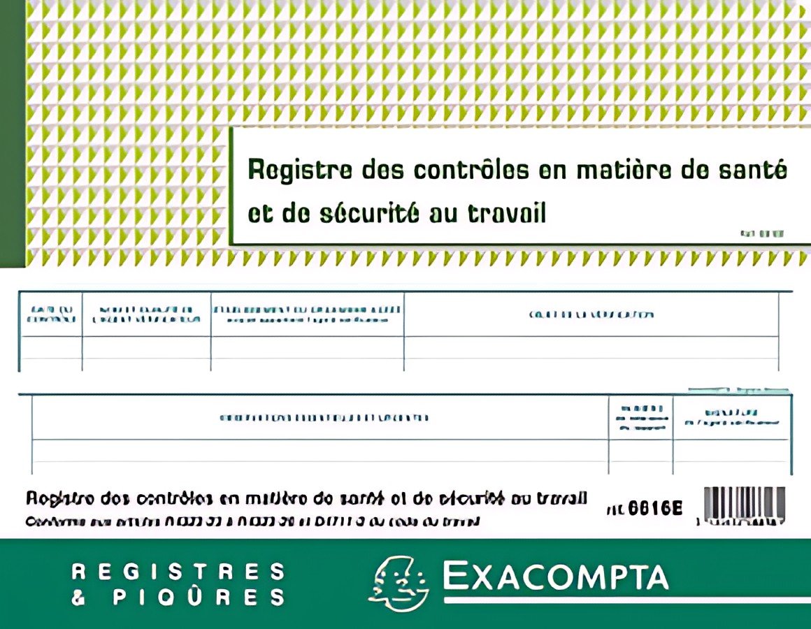 EXACOMPTA Piqûre "Registre des contrôle en matière de santé