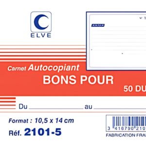 ELVE Manifold "Bons pour", 105 x 140 mm, dupli, autocopiant