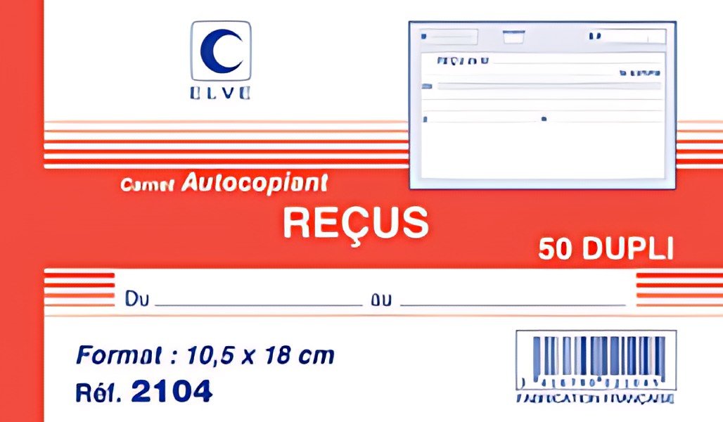 ELVE Manifold "Reçus avec TVA", 105 x 180 mm, dupli