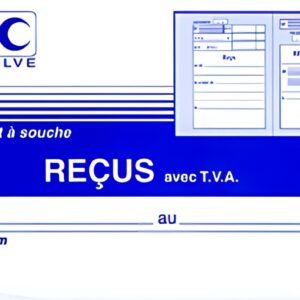 ELVE Carnet à souche "Reçu avec TVA", 96 x 210 mm