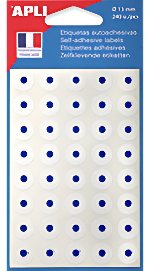 APLI Oeillets adhésifs en pochette blanc, diamètre: 13 mm