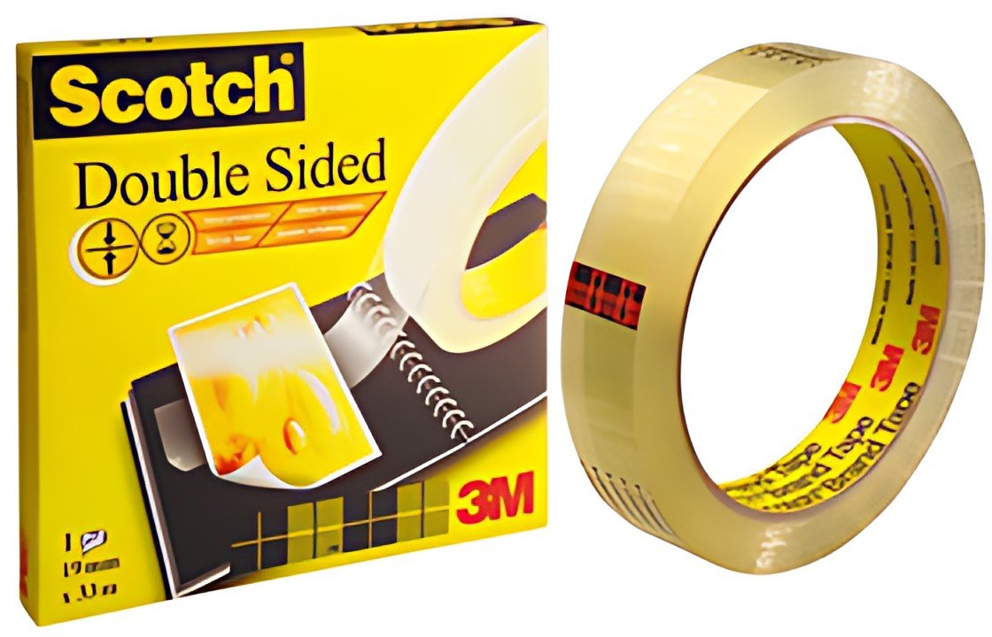 3M Scotch Ruban adhésif double face 665, 12 mm x 32,9 m