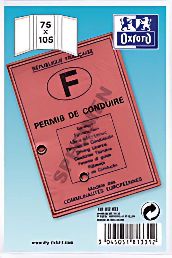 Oxford Etui de poche, PVC, 3 volets, 0,20 mm, 75 x 105 mm