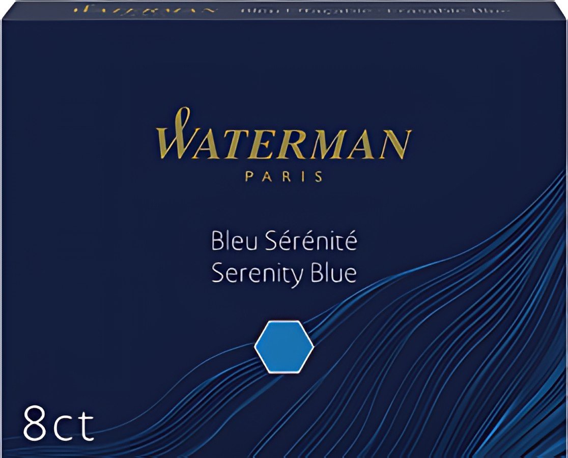 WATERMAN Cartouche d'encre longue, bleu sérénité