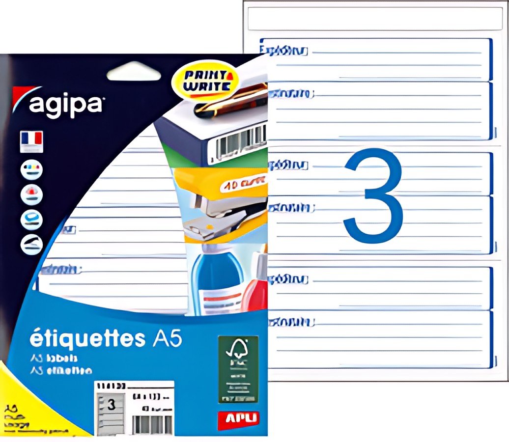 agipa Etiquettes "expéditeur/destinataire", 64 x 133 mm