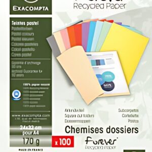 EXACOMPTA Chemises FOREVER 180, A4, 170 g/m2, vert pré