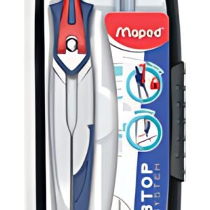 Maped Coffret de compas Stop System, set de 3 pièces, bleu