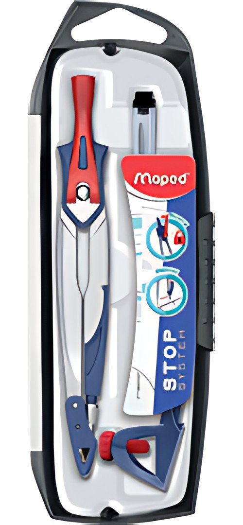 Maped Coffret de compas Stop System, set de 3 pièces, bleu