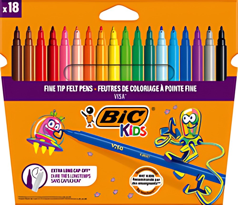 BIC KIDS Feutre Visa, étui en carton de 18
