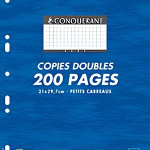 CONQUERANT SEPT Copies doubles, A4, quadrillé, sans marge