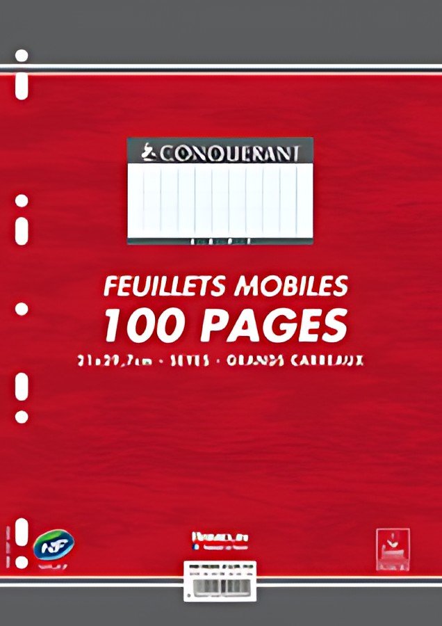 CONQUERANT SEPT Feuillets mobiles 210 x 297 mm, Seyès