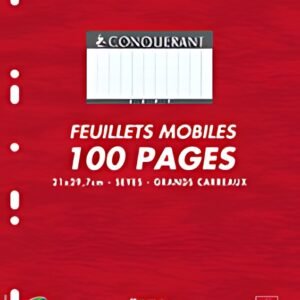 CONQUERANT SEPT Feuillets mobiles 210 x 297 mm, seyès