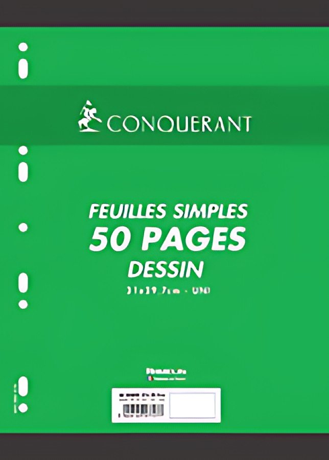 CONQUERANT SEPT Feuillets mobiles de dessin 210 x 297 mm