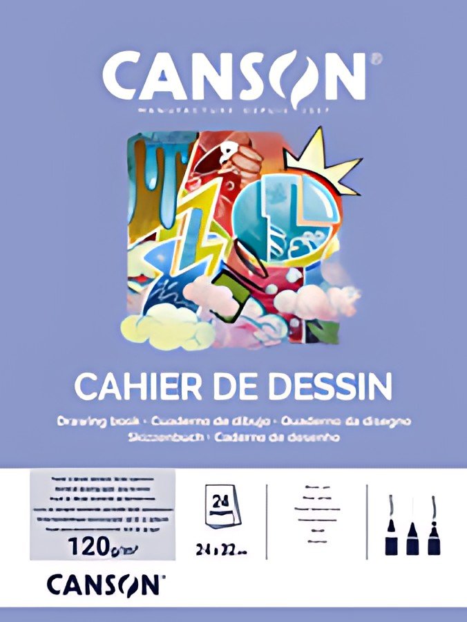 CANSON Cahier de dessin, uni, 120 g/m2, 240 x 320 mm