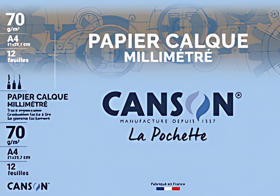 CANSON Papier calque millimétré, A4, 70 g/m2
