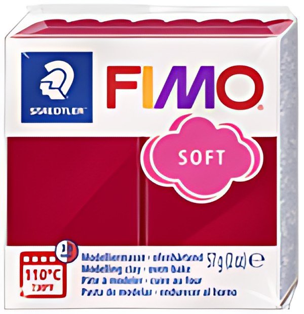 FIMO Pâte à modeler SOFT, à cuire, 57 g, rouge cerise