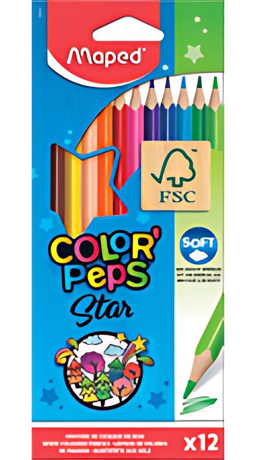 Maped Crayon de couleur COLOR'PEPS Star, étui carton de 12