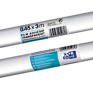 Oxford Rouleau couvre-livres adhésif, incolore, 450 mm x 3 m