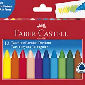FABER-CASTELL Craie à la cire, triangulaire, étui de 12
