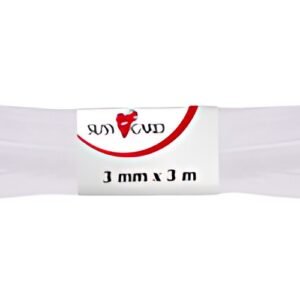 SUSY CARD Ruban cadeau "double satin", 3 mm x 3 m, blanc