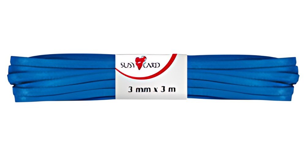 SUSY CARD Ruban cadeau "double satin", 3 mm x 3 m, bleu