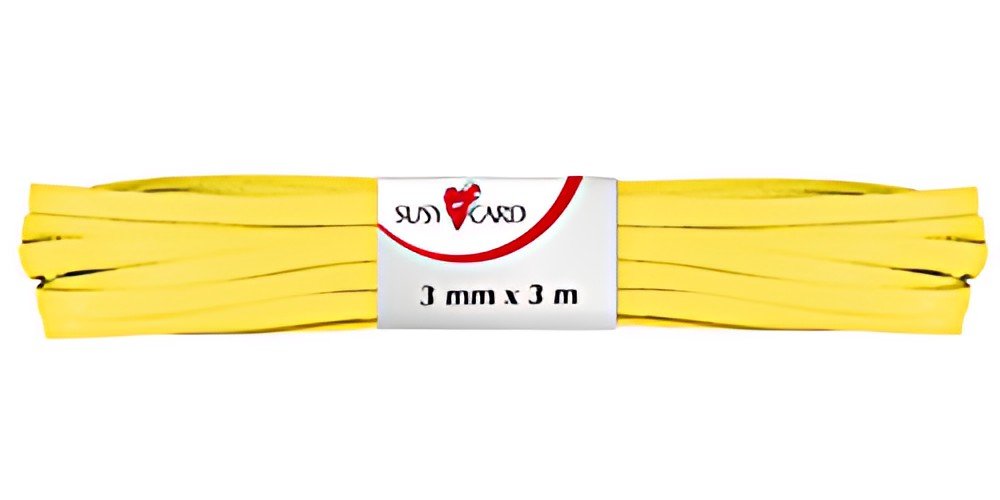 SUSY CARD Ruban cadeau "double satin", 3 mm x 3 m, jaune
