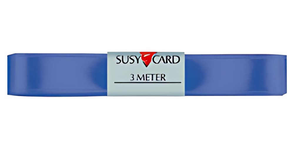 SUSY CARD Ruban cadeau "double satin", 15 mm x 3 m, bleu