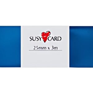 SUSY CARD Ruban cadeau "double satin", 25 mm x 3 m, bleu
