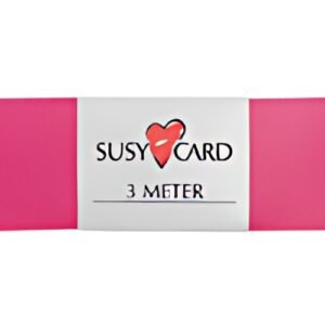 SUSY CARD Ruban cadeau "double satin", 25 mm x 3 m, rose